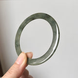 55.1mm A-Grade Natural Bluish Green Jadeite Modern Round Bangle No. 152015