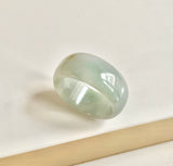 19.9mm A-Grade Natural Light Bluish Green Jadeite Abacus Ring Band No.162453