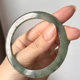 55.1mm A-Grade Natural Bluish Green Jadeite Modern Round Bangle No. 152015