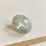 19.9mm A-Grade Natural Light Bluish Green Jadeite Abacus Ring Band No.162453