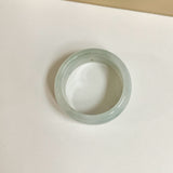 19.9mm A-Grade Natural Light Bluish Green Jadeite Abacus Ring Band No.162453