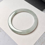 54.8mm A-Grade Natural Light Green Jadeite Modern Round Bangle No. 152018