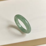 20.4mm A-Grade Natural Bluish Green Jadeite Abacus Ring Band No.162456