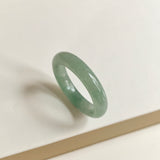 20.4mm A-Grade Natural Bluish Green Jadeite Abacus Ring Band No.162456