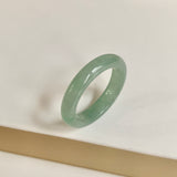 20.4mm A-Grade Natural Bluish Green Jadeite Abacus Ring Band No.162456