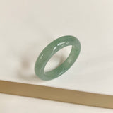 20.4mm A-Grade Natural Bluish Green Jadeite Abacus Ring Band No.162456