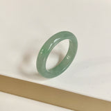 20.4mm A-Grade Natural Bluish Green Jadeite Abacus Ring Band No.162456