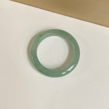 20.4mm A-Grade Natural Bluish Green Jadeite Abacus Ring Band No.162456