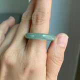 20.4mm A-Grade Natural Bluish Green Jadeite Abacus Ring Band No.162456