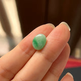 3.84cts A-Grade Natural Moss on Snow Jadeite Oval Cabochon No. 130468