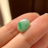 3.84cts A-Grade Natural Moss on Snow Jadeite Oval Cabochon No. 130468