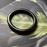 51.5mm A-Grade Natural Black Jadeite Traditional Oval Bangle No. 152021