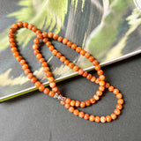 5.5mm A-Grade Natural Red Jadeite Beaded Necklace No.190445