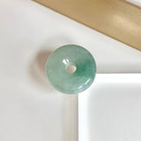 A-Grade Natural Greenish Blue Jadeite Bagel Piece No. 172534