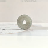 Icy A-Grade Natural Dark Grey Jadeite Ancient Coin Donut No.172567