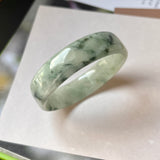 45.7mm A-Grade Natural Floral Jadeite Modern Round Bangle No.152022