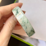 45.7mm A-Grade Natural Floral Jadeite Modern Round Bangle No.152022