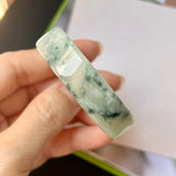 45.7mm A-Grade Natural Floral Jadeite Modern Round Bangle No.152022