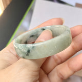 45.7mm A-Grade Natural Floral Jadeite Modern Round Bangle No.152022