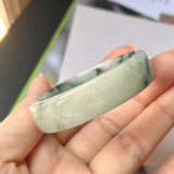 45.7mm A-Grade Natural Floral Jadeite Modern Round Bangle No.152022