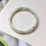 45.4mm A-Grade Natural Floral Jadeite Modern Round Bangle No.152023