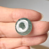 18.3mm A-Grade Natural Bluish Green Jadeite Abacus Ring Band and Donut Set No.162410