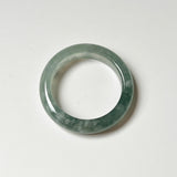 18.3mm A-Grade Natural Bluish Green Jadeite Abacus Ring Band and Donut Set No.162410