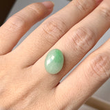 6.05cts A-Grade Natural Moss on Snow Jadeite Oval Cabochon No. 130469