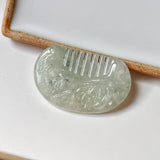 A-Grade Floral Jadeite Shubi (Comb) Piece No.172433