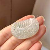 A-Grade Floral Jadeite Shubi (Comb) Piece No.172433