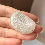 A-Grade Floral Jadeite Shubi (Comb) Piece No.172433