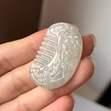 A-Grade Floral Jadeite Shubi (Comb) Piece No.172433