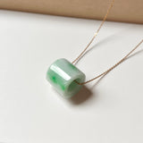 A-Grade Natural Moss On Snow Jadeite Barrel Pendant No.172436