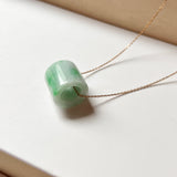 A-Grade Natural Moss On Snow Jadeite Barrel Pendant No.172436