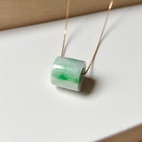 A-Grade Natural Moss On Snow Jadeite Barrel Pendant No.172436