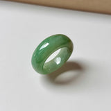 18.1mm A-Grade Natural Green Jadeite Abacus Ring Band No. 161531