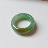 18.1mm A-Grade Natural Green Jadeite Abacus Ring Band No. 161531