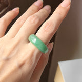 18.1mm A-Grade Natural Green Jadeite Abacus Ring Band No. 161531