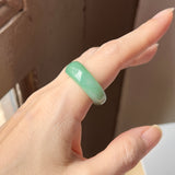 18.1mm A-Grade Natural Green Jadeite Abacus Ring Band No. 161531