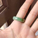 18.1mm A-Grade Natural Green Jadeite Abacus Ring Band No. 161531