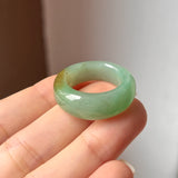 18.1mm A-Grade Natural Green Jadeite Abacus Ring Band No. 161531