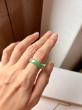 SOLD OUT: 19.1mm A-Grade Natural Imperial Green Jadeite Ring Band No.162252