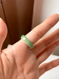 SOLD OUT: 19.1mm A-Grade Natural Imperial Green Jadeite Ring Band No.162252