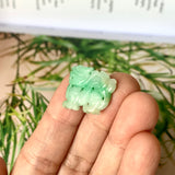 A-Grade Natural Moss On Snow Jadeite Dragon Pendant No.170979