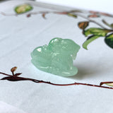 SOLD OUT: A-Grade Natural Light Green Jadeite Goat Pendant No.171002