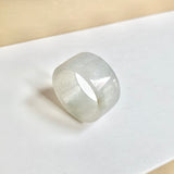 21.5mm A-Grade Natural White Jadeite Archer Ring Band No.161673