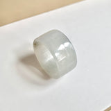 21.5mm A-Grade Natural White Jadeite Archer Ring Band No.161673