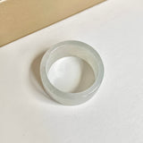 21.5mm A-Grade Natural White Jadeite Archer Ring Band No.161673