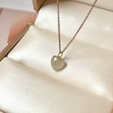 A-Grade Light Green Jadeite Heart Pendant No. 172444