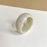 19.5mm A-Grade Natural Light Greenish Yellow Lavender Jadeite Ring Band No.161726